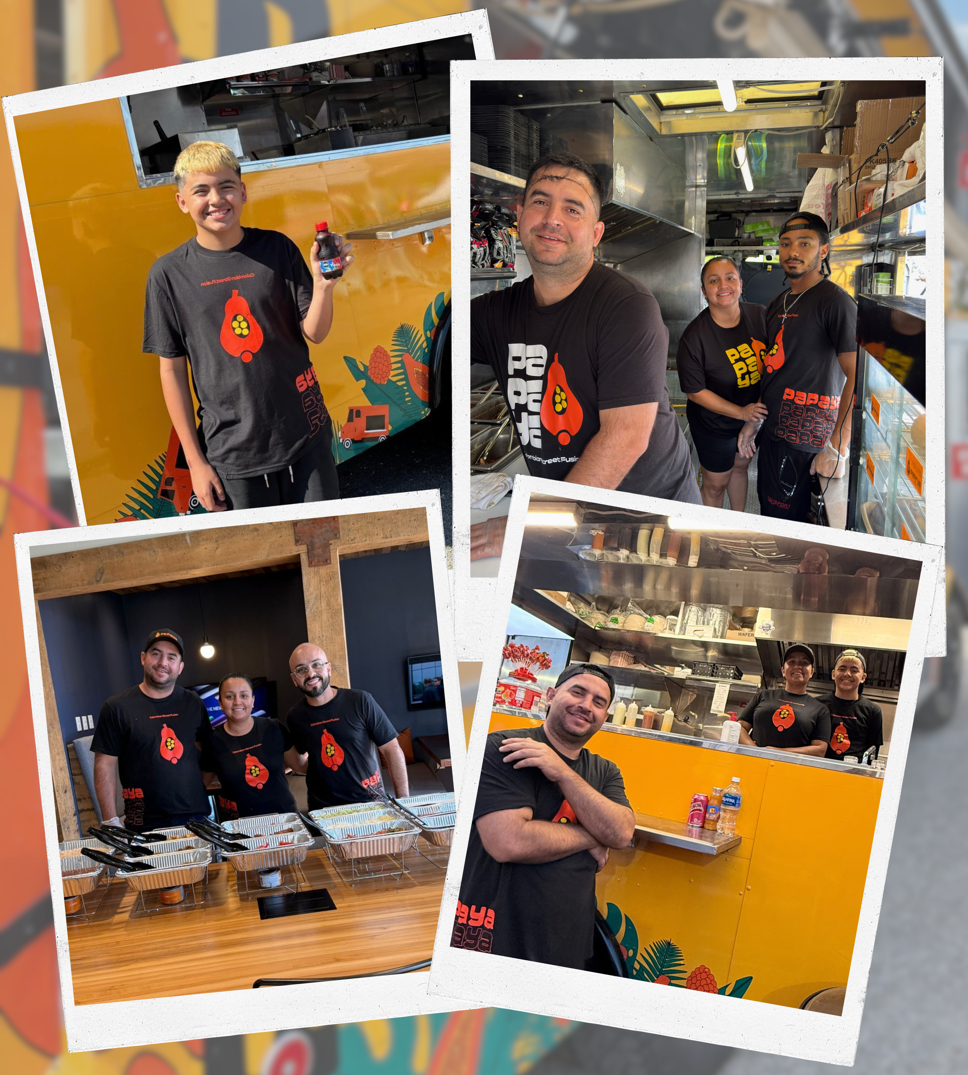 The Papaya family and team sharing moments at the food truck and catering events